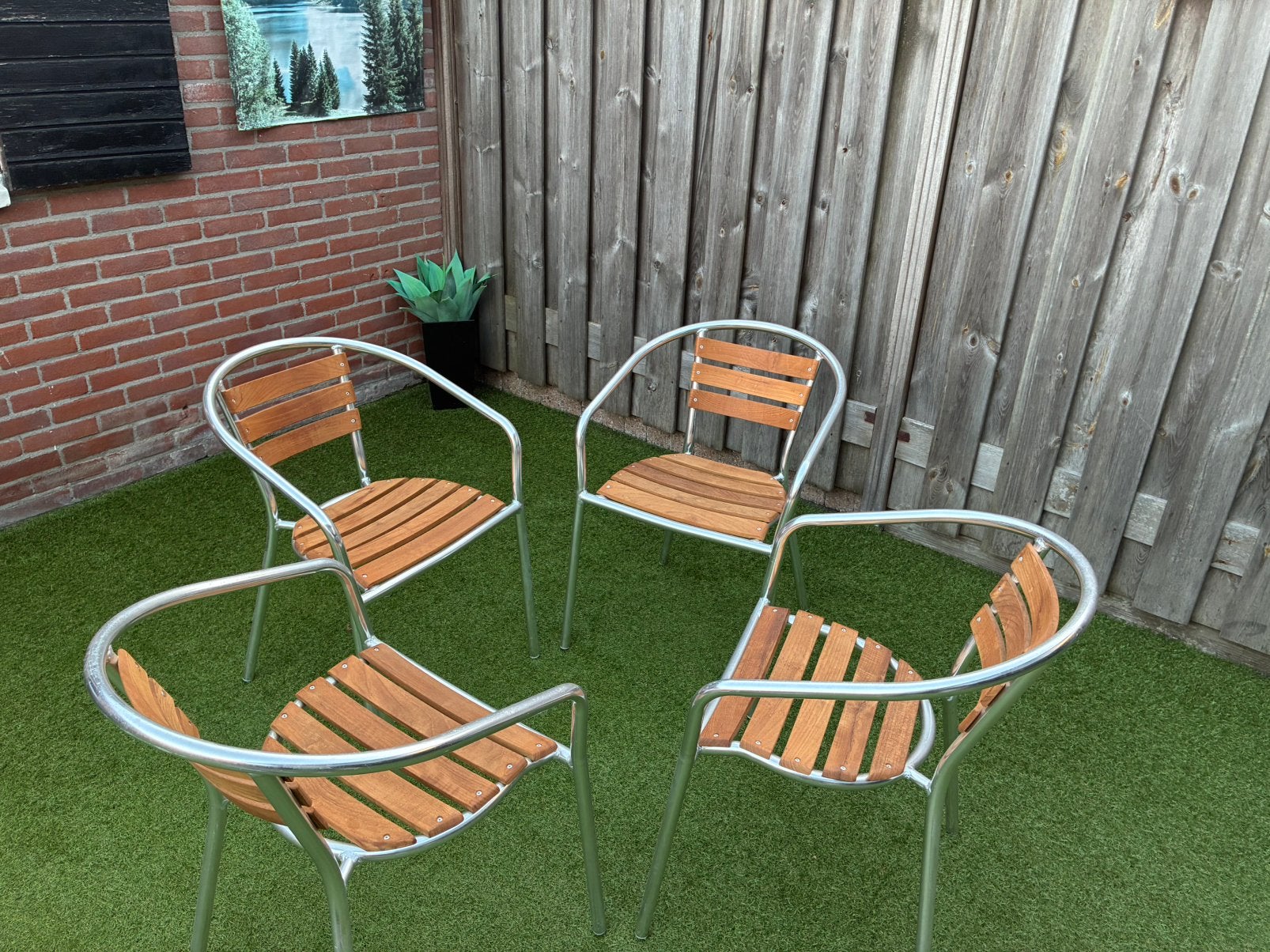 Tuinstoelen set van 4, Ophalen, Zo goed als nieuw, Metaal