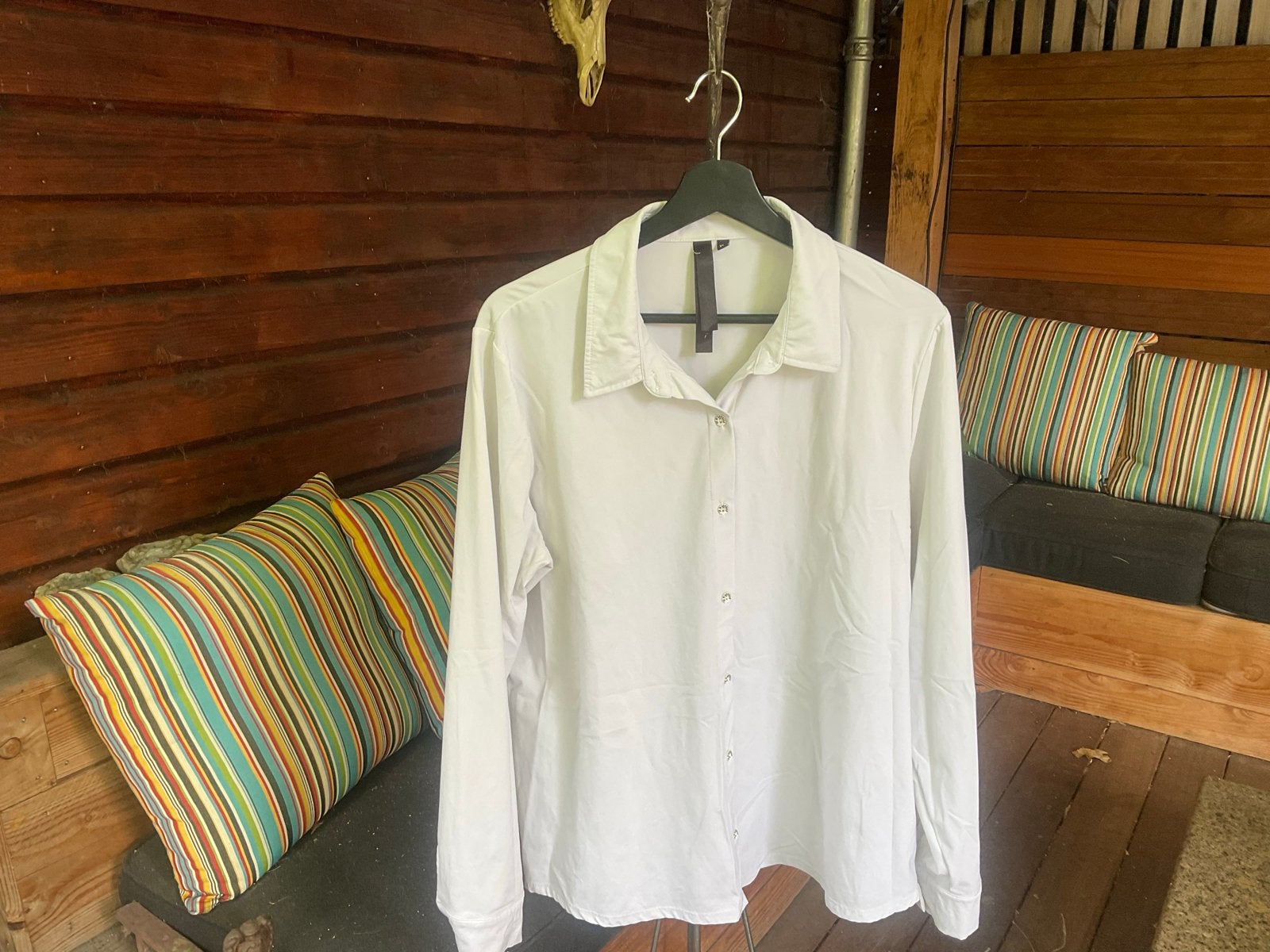 Witte travelstof blouse Je m’appelle XL, Ophalen of Verzenden, Maat 42/44 (L), Wit