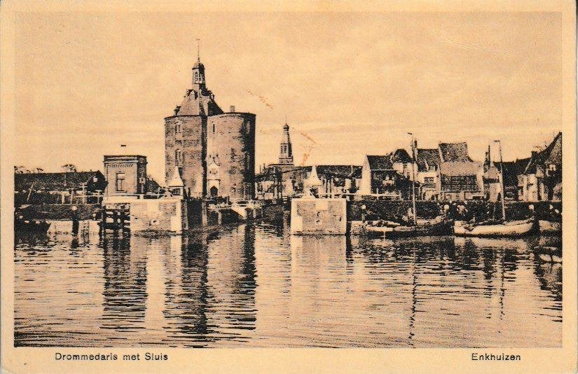 ENKHUIZEN - BRANDARIS met SLUIS, Ophalen of Verzenden, 1920 tot 1940, Ongelopen, Noord-Holland