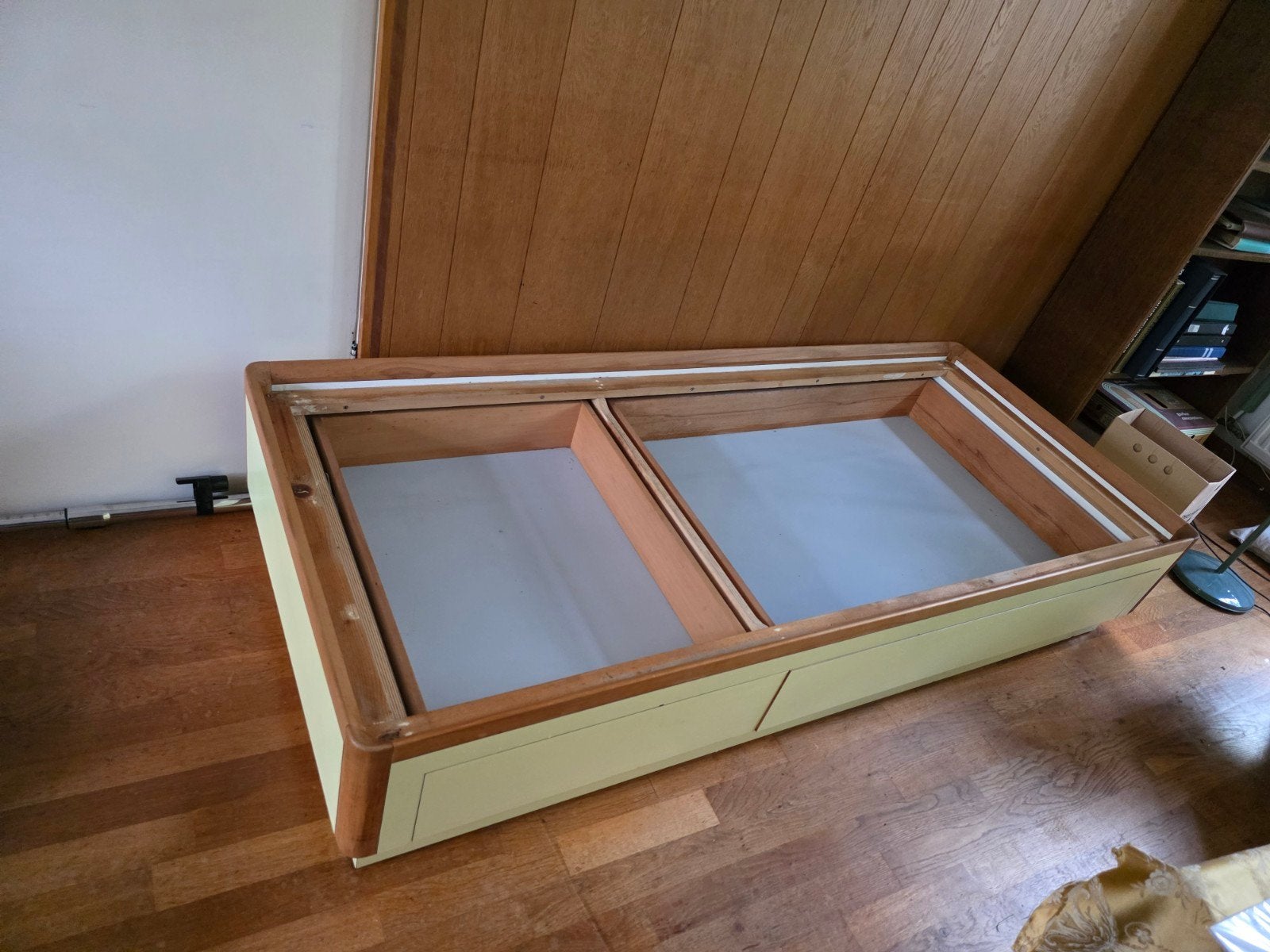 Mooi houten bed met lades 190x 80, Ophalen, Eenpersoons, Hout