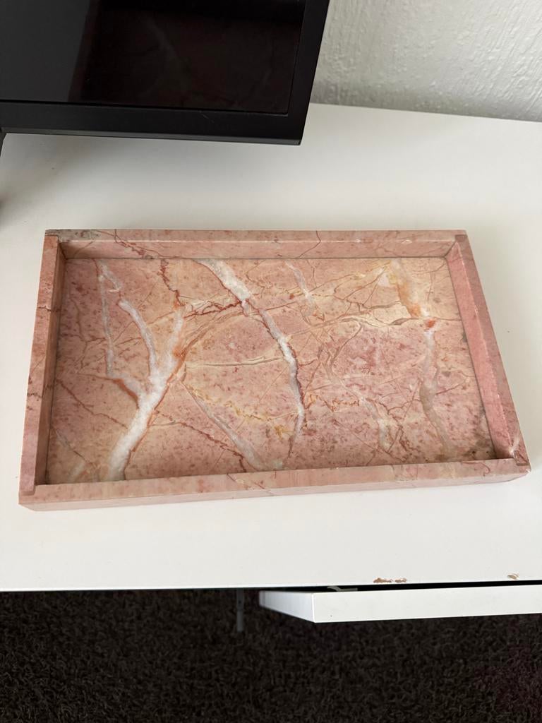 Roze marmeren dienblad, Huis en Inrichting, Woonaccessoires | Dienbladen, Ophalen, Gebruikt