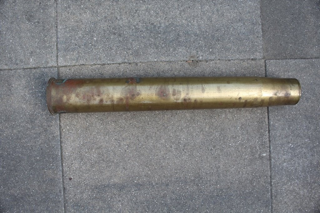 Marine messing huls izgst ,russ. tsaristiche navy 1905 7,5cm, Verzamelen, Militaria | Algemeen, Ophalen of Verzenden, Landmacht