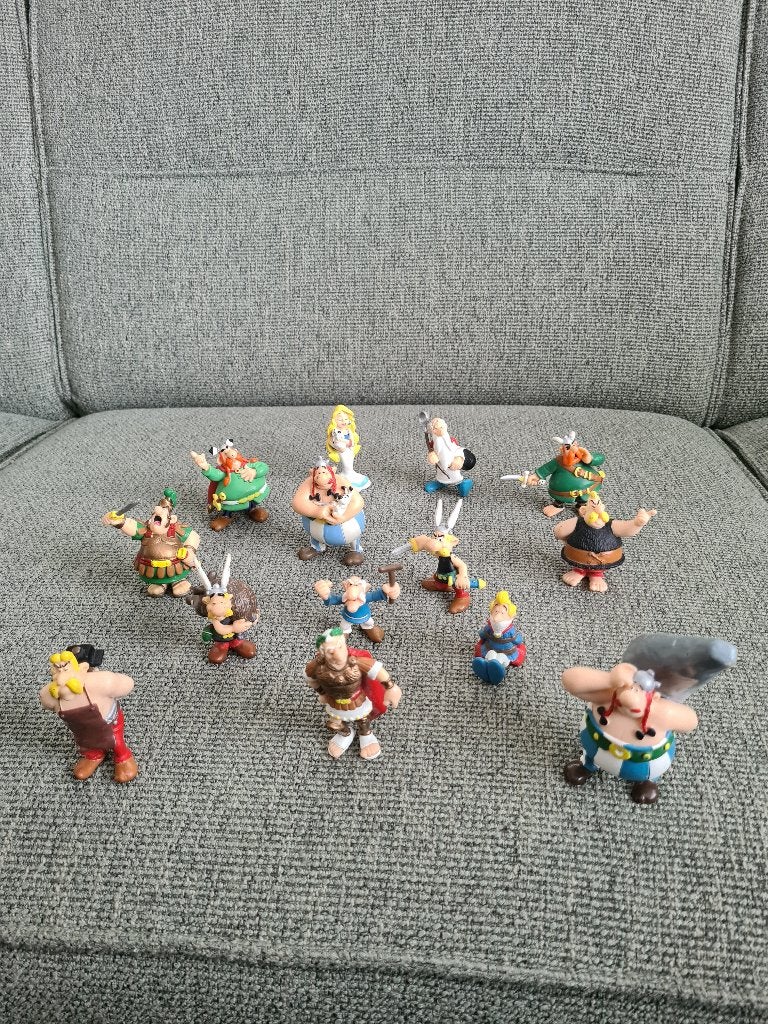 Asterix en obelix 14 poppetjes plastoy vintage jaren 90, Plastoy, Gebruikt, Asterix en Obelix, Beeldje of Figuurtje