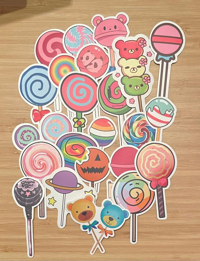 Lolly’s, snoep verjaardag stickers, Verzenden, Nieuw, Meerdere stickers