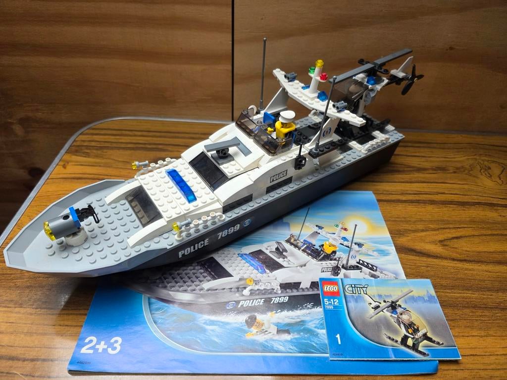 LEGO City Politieboot 7899 met boekjes (motor ontbreekt), Ophalen of Verzenden