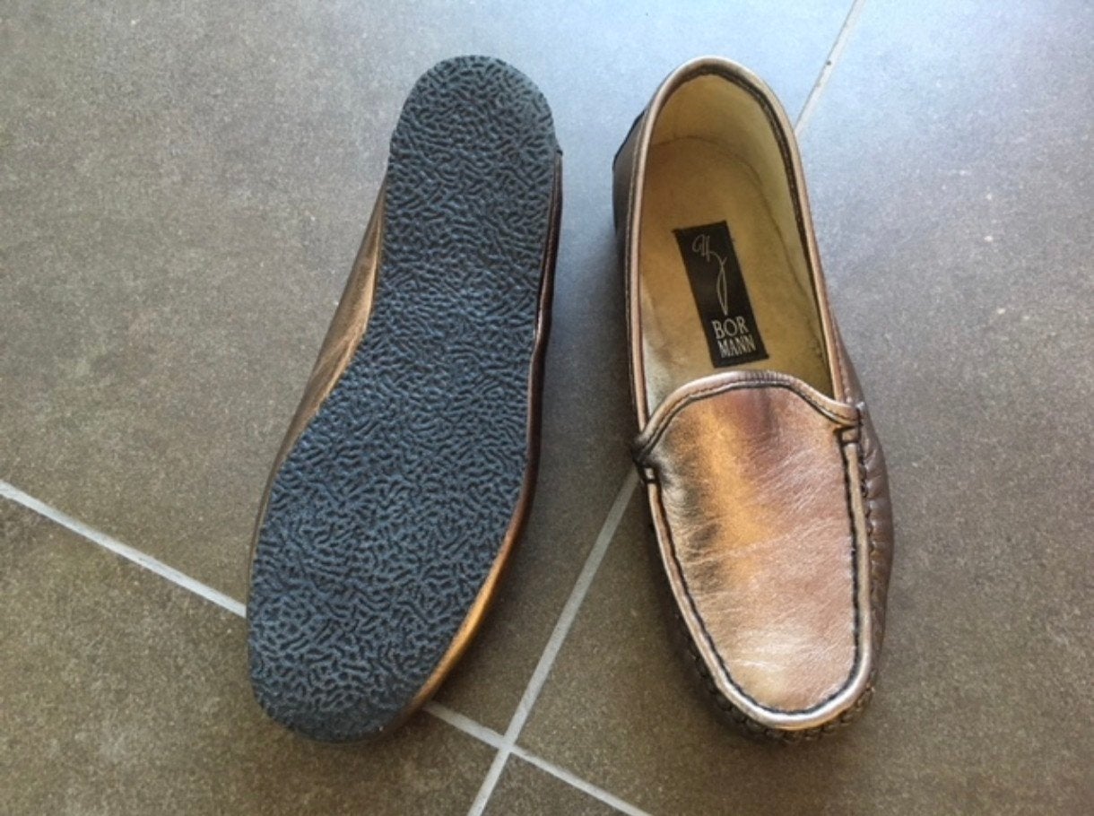 Bormann - Leren loafers instappers metallic kleur - mt 35, Bruin, Verzenden, Instappers, Bormann