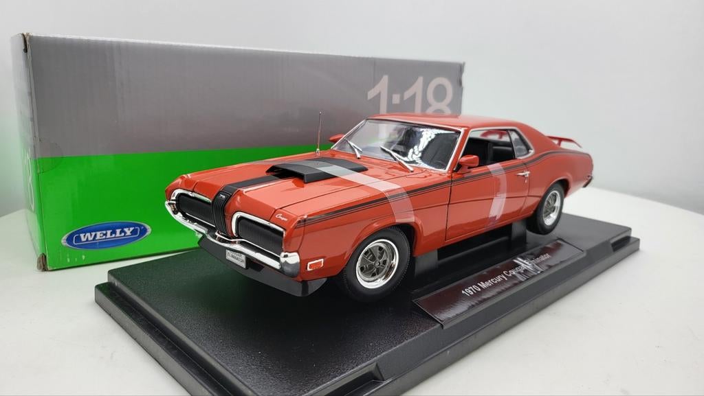 Mercury Cougar Eliminator 1970 Oranje, Hobby en Vrije tijd, Modelauto's | 1:18, Ophalen of Verzenden, Nieuw, Welly