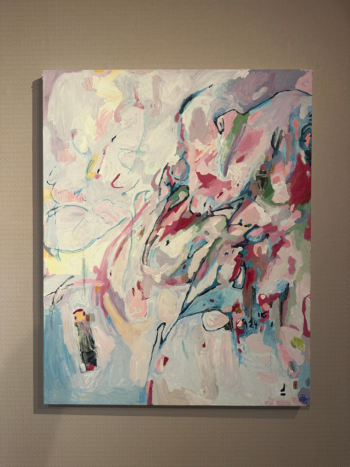 Groot Abstract Schilderij - Levendige Kleuren en Textuur, Antiek en Kunst, Ophalen