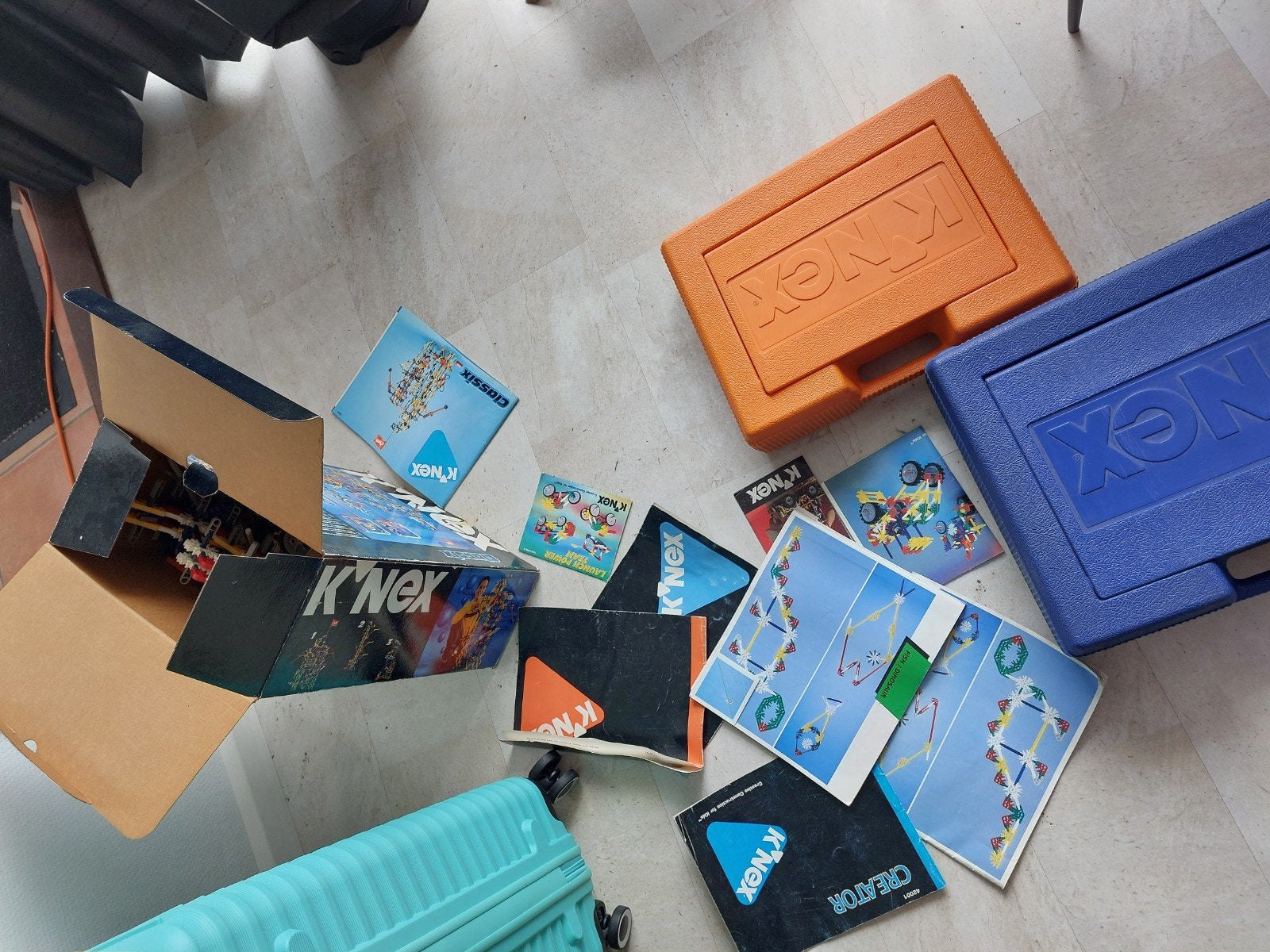 Grote partij K'nex met diverse boekjes en opbergkoffers, Ophalen, Zo goed als nieuw, K'nex