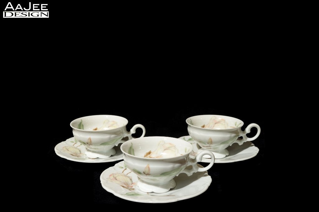 3 Hutschenreuther – Kop & Schotel – Sylvia – Magnolia decor, Ophalen of Verzenden