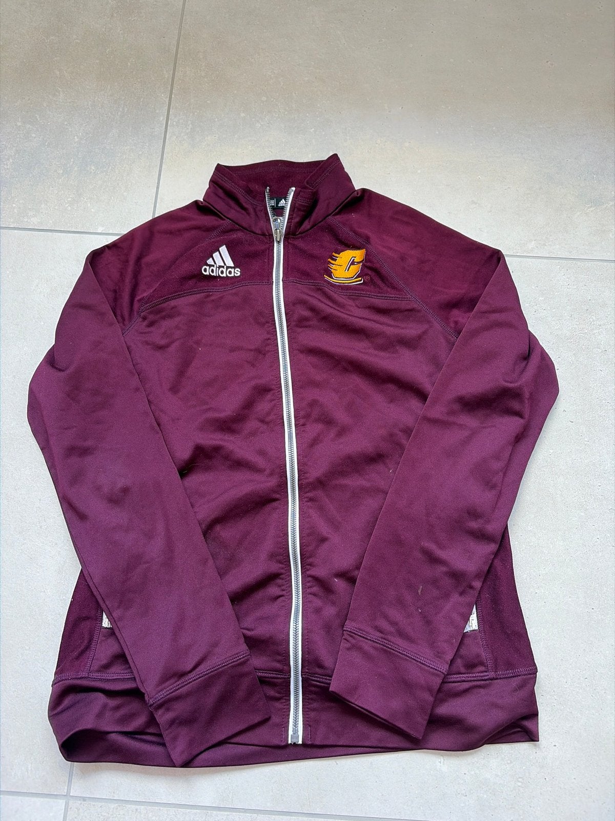Adidas sportjas maat M bordeauxrood, Maat 38/40 (M), Ophalen of Verzenden, Rood, Fitness of Aerobics