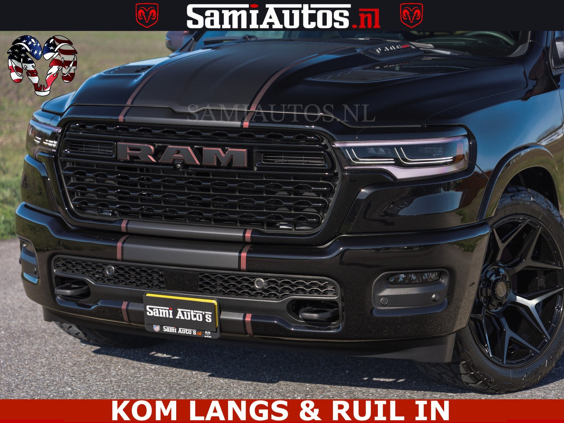 Dodge Ram Limited Night High Output 540HP 706Nm | Massage +, Automaat, Met garantie (alle), Zwart, Leder