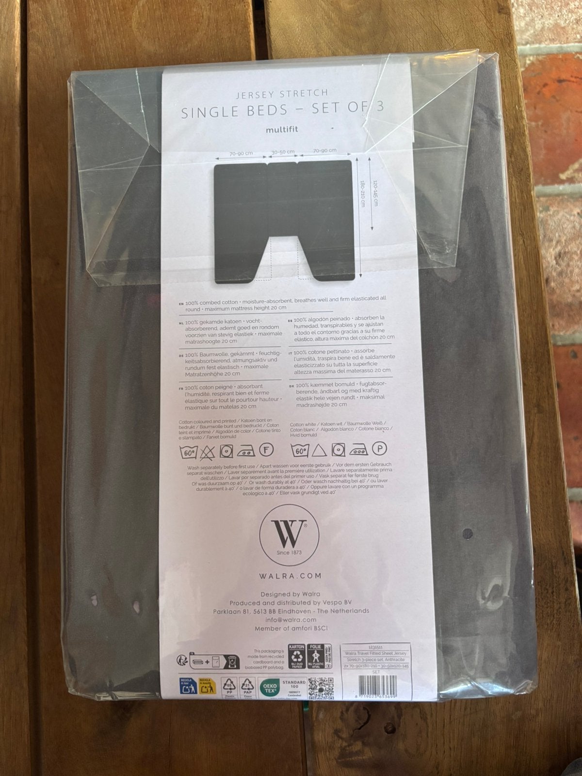 Jersey hoeslaken v lengte bed Camper (3delig), Eenpersoons, Ophalen of Verzenden, Zo goed als nieuw, Overige merken