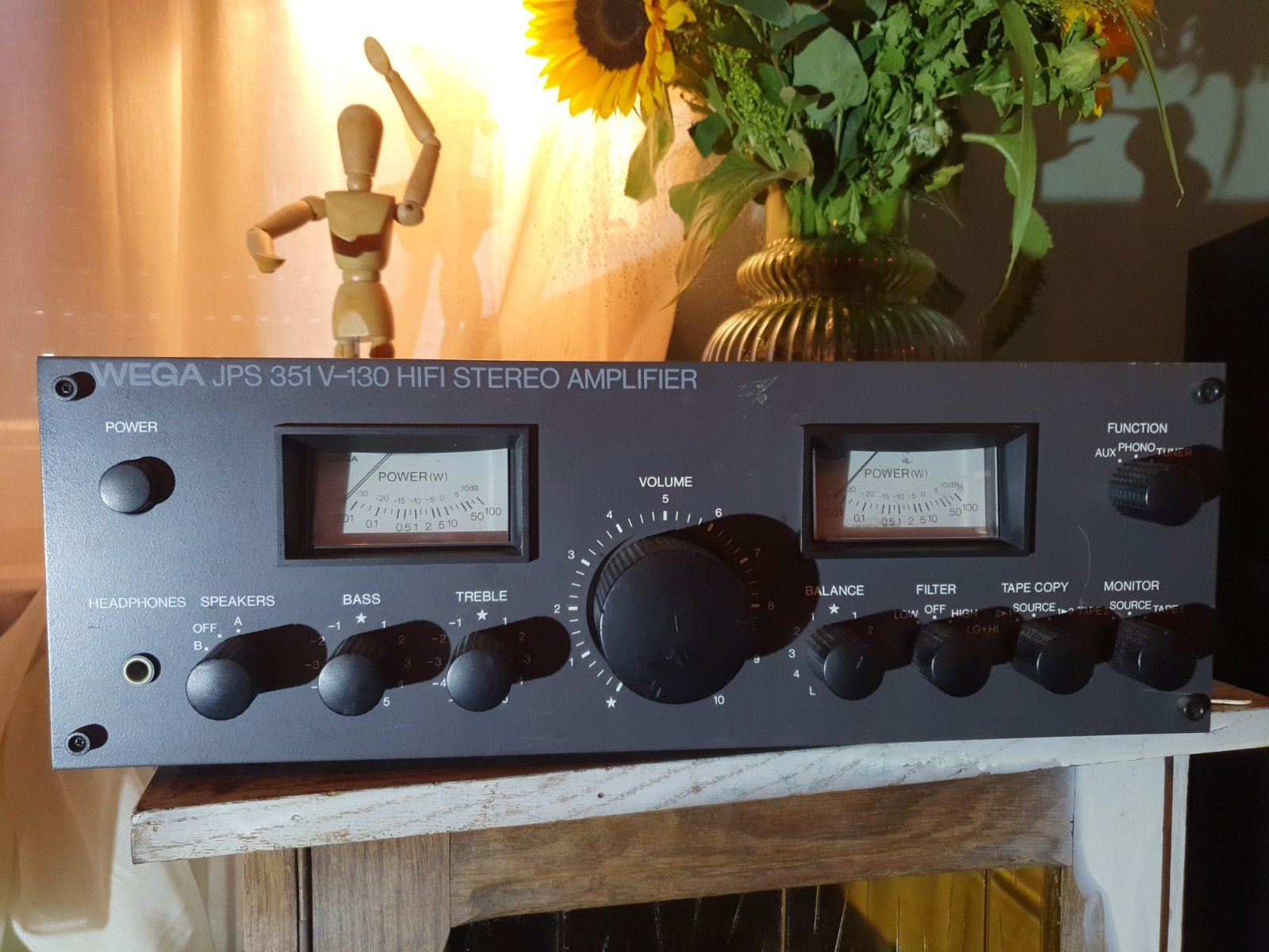 Wega JPS 351 V-130 Stereo Versterker - Vintage, Overige merken, Gebruikt, Ophalen of Verzenden, 120 watt of meer