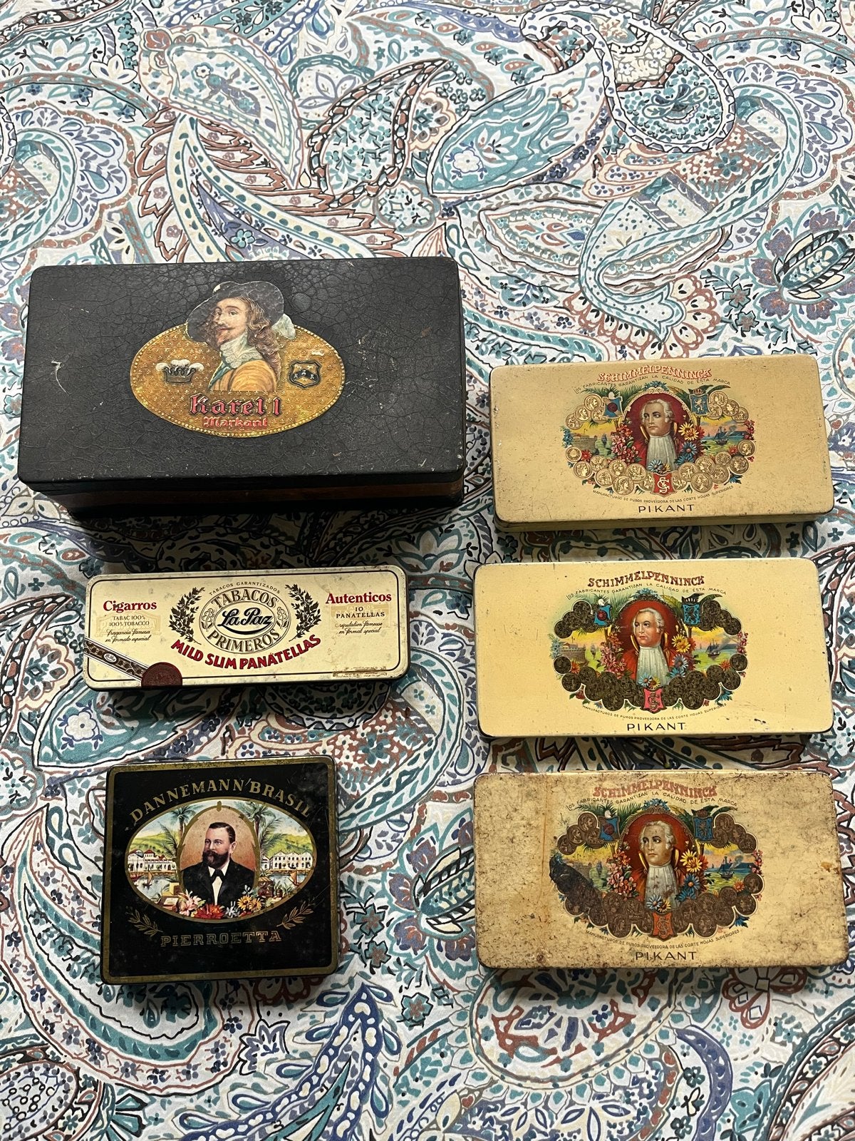 Vintage Sigarenblikjes Collectie - Karel I, Schimmelpenninck, Verzamelen, Ophalen of Verzenden, Gebruikt, Overige, Overige merken