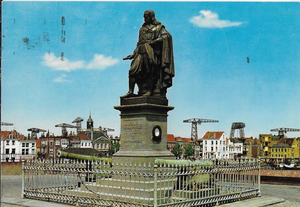 Vlissingen michiel de ruyter gelopen ansichtkaart ( 582 ), Ophalen of Verzenden, 1980 tot heden, Gelopen, Zeeland