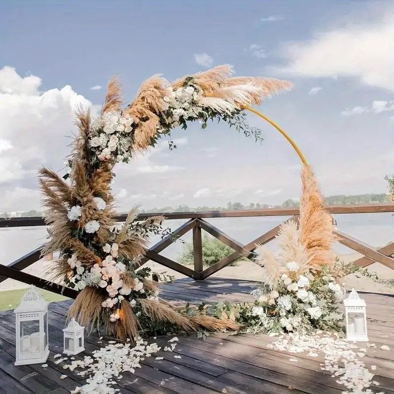 BACKDROP CIRKEL goud huren huur bruiloft huwelijk decoratie, Ophalen, Zo goed als nieuw, Geboorte of Huwelijk
