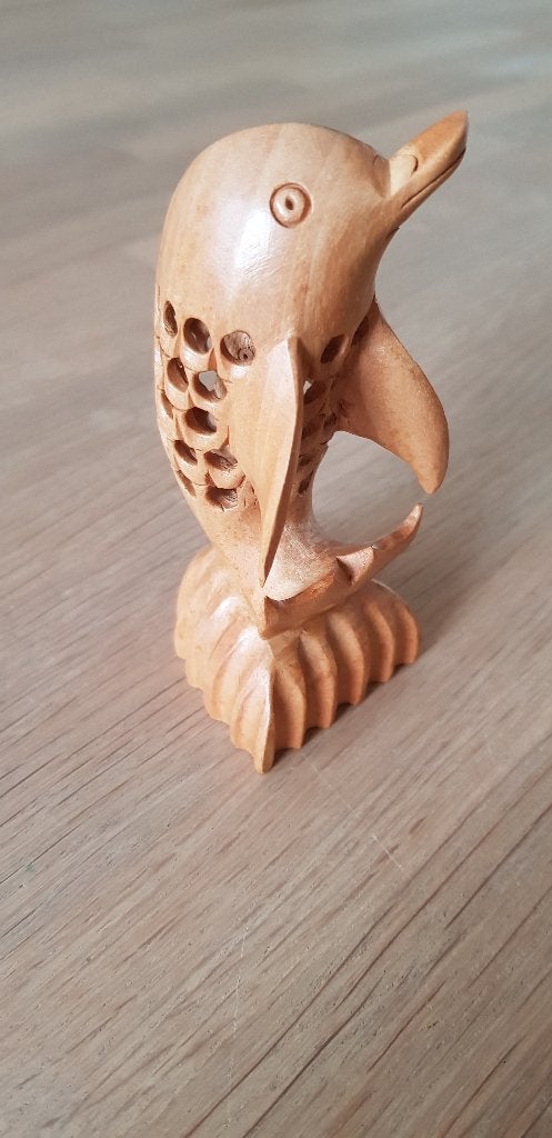 Houtgesneden dolfijn, Ophalen of Verzenden, Zo goed als nieuw, Dier