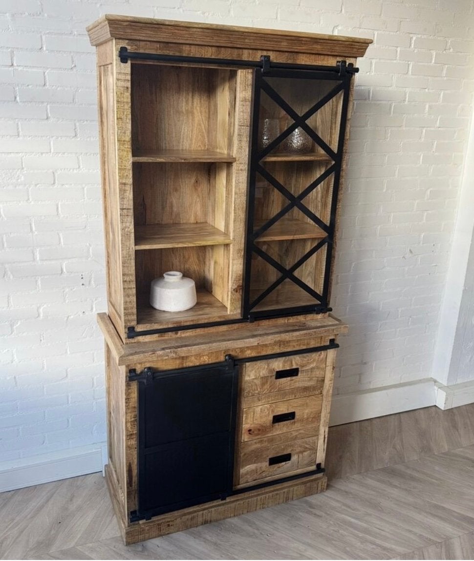 Magazijn Leegverkoop | Kast Lotte 100 cm | Zwarte Deuren