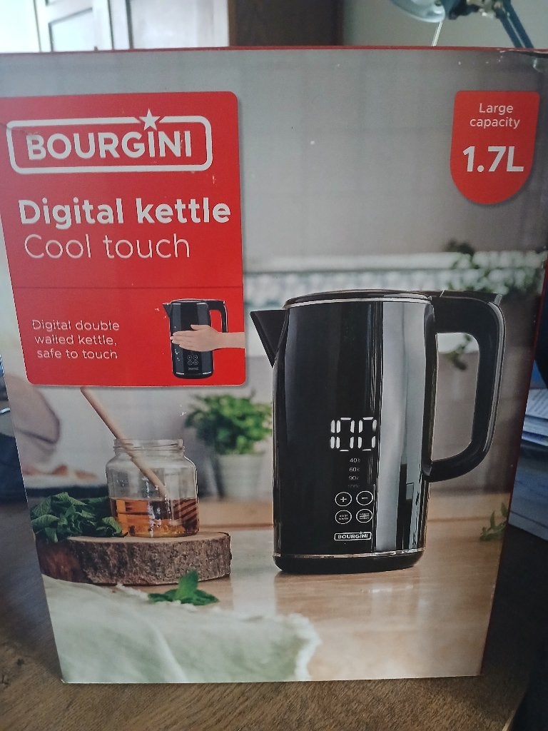 Bourgini waterkoker digitaal NIEUW, Witgoed en Apparatuur, Waterkokers, 1 tot 2 liter, Ophalen, Nieuw