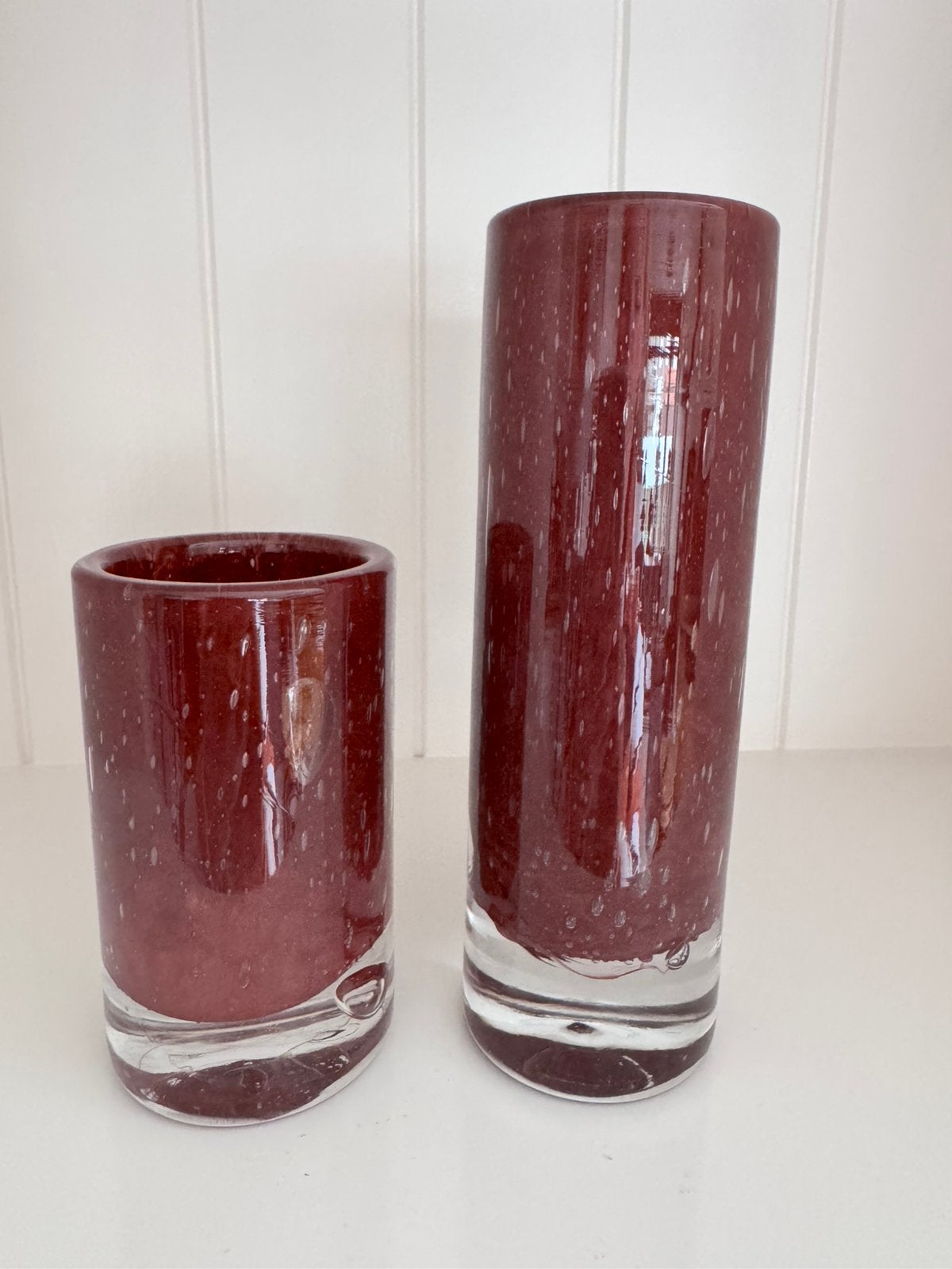 Dekocandle vaasjes, rood., Ophalen of Verzenden, 20 cm, Rood, Glas