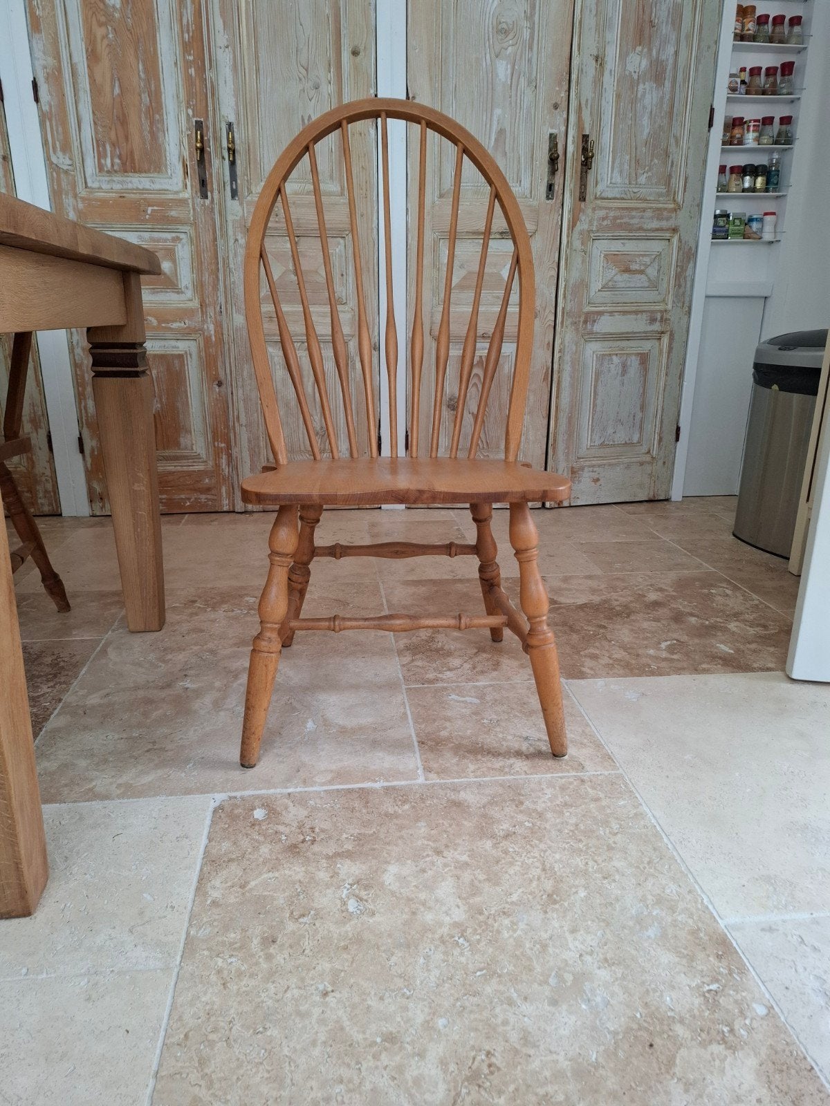 4 stuks Vintage houten Windsor stoelen - Eikenhout, Ophalen