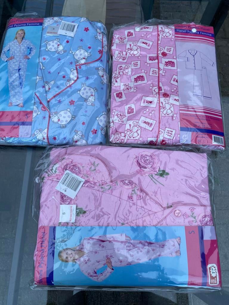 Nieuwe flanellen pyjama's voor dames - Diverse maten, Kleding | Dames, Pyjama's, Ophalen of Verzenden, Nieuw, Maat 36 (S)