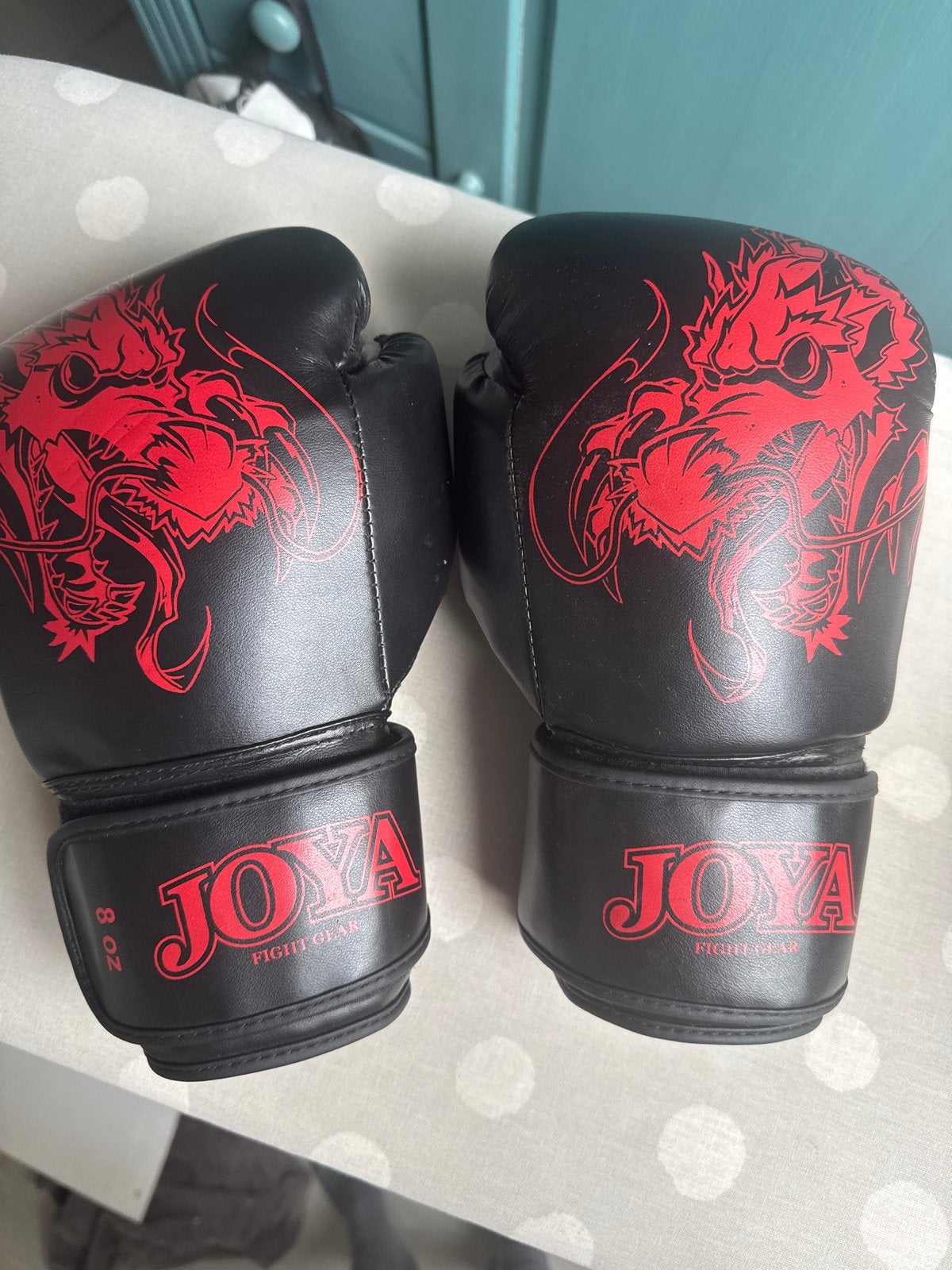 Joya Fight Gear Bokshandschoenen 8 OZ - Zwart/Rood Draak, Ophalen of Verzenden, Zo goed als nieuw, Bokshandschoenen