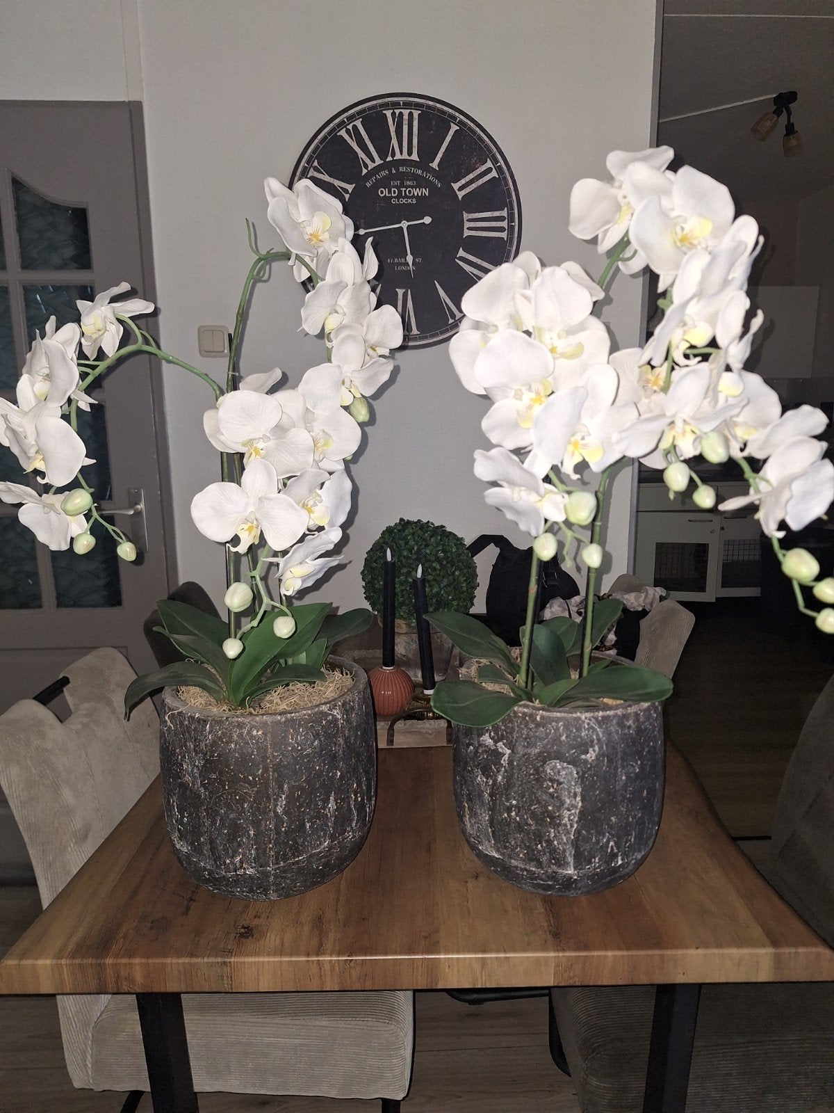 Kunstbloemen in pot, Huis en Inrichting, Woonaccessoires | Kunstplanten en Kunstbloemen, Ophalen, Zo goed als nieuw