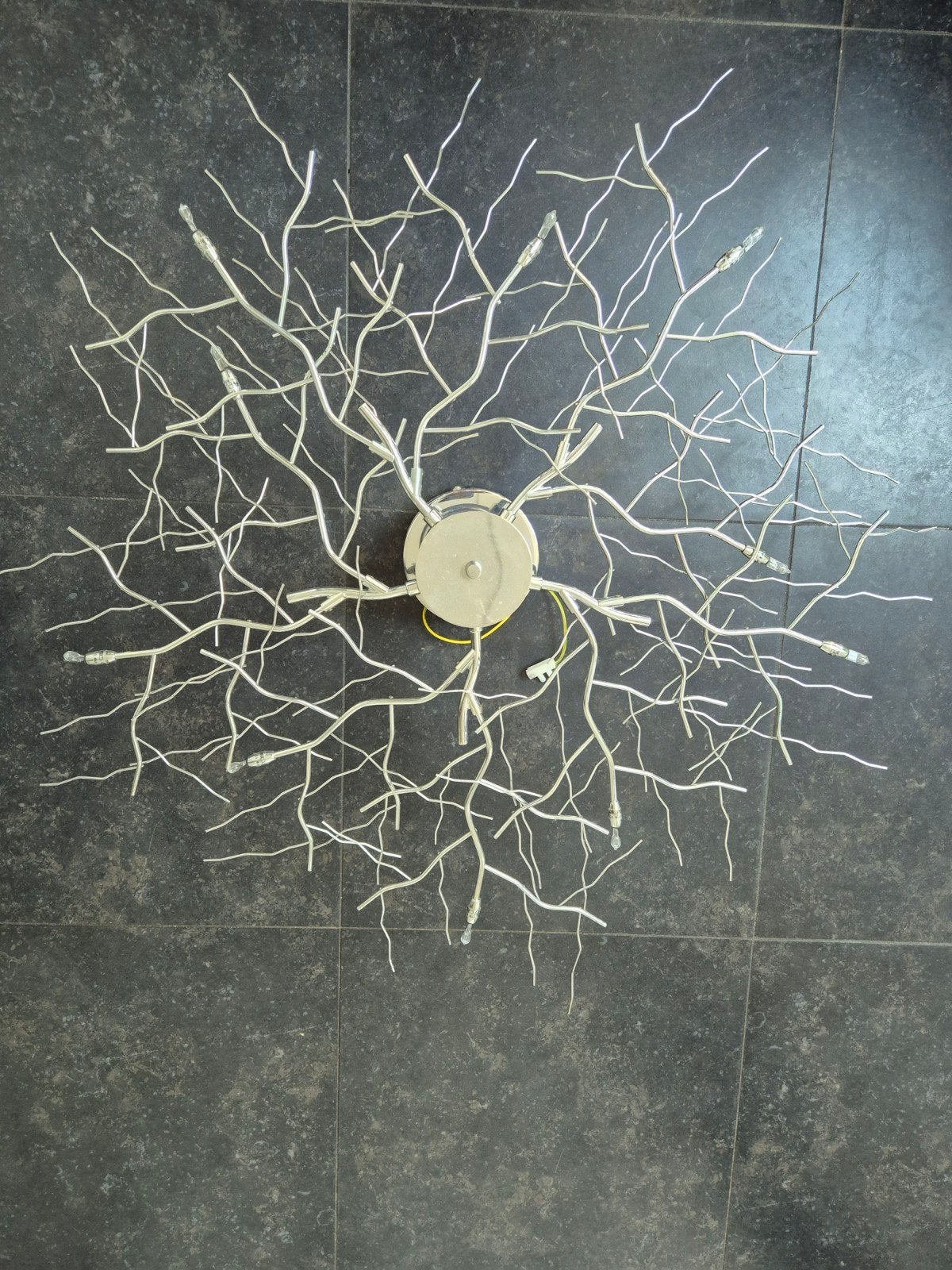 Mooie goed werkende plafondlamp, diameter 90 cm, Ophalen, Gebruikt, Metaal, Plafondlamp