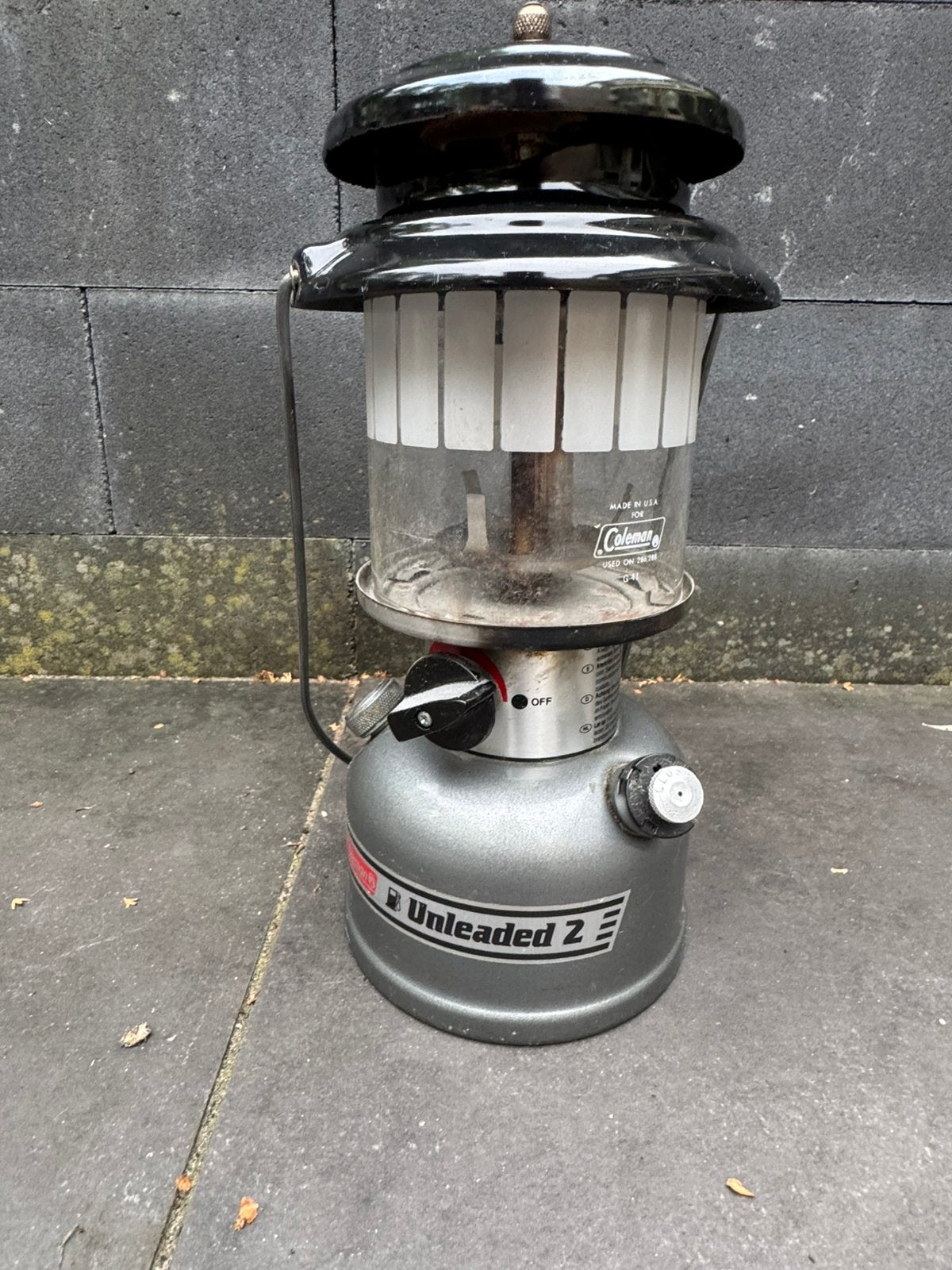 Coleman benzine lamp, Ophalen, Gebruikt