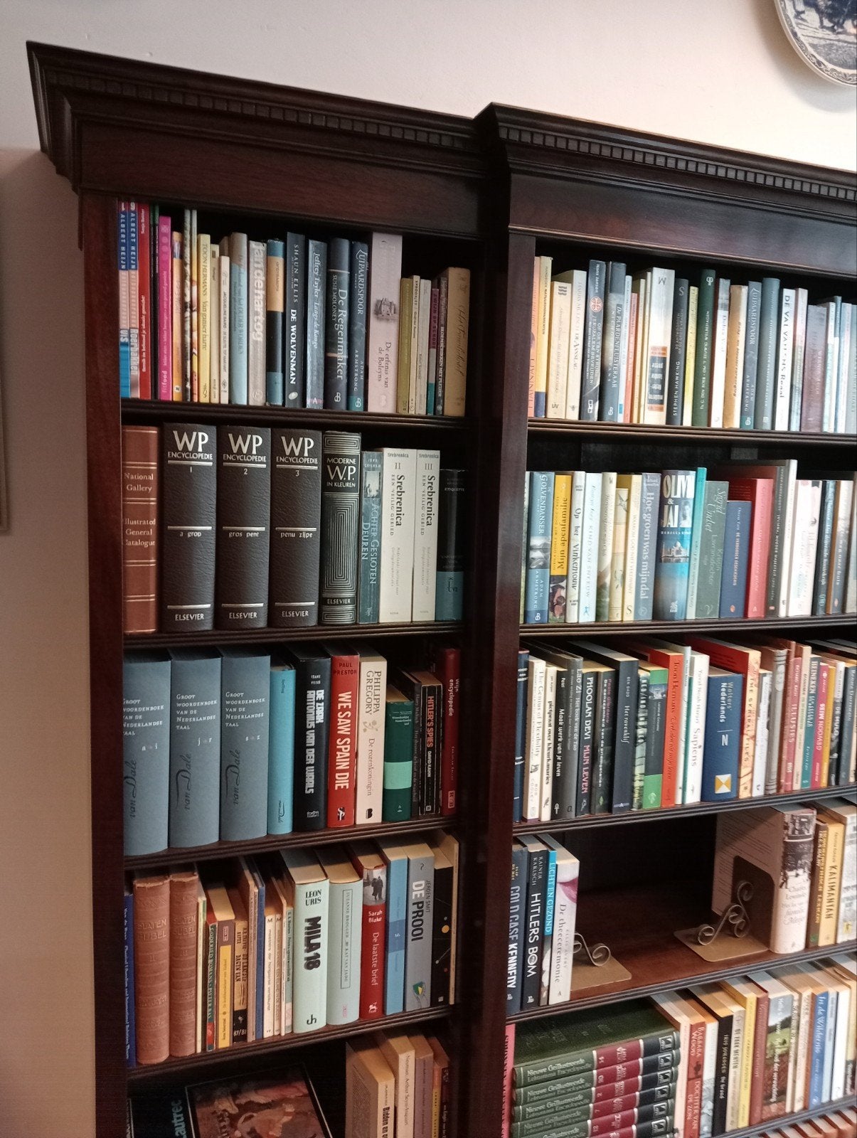 Grote Engelse Mahonie Boekenkast/Bibliotheek Nieuwstaat, Huis en Inrichting, Kasten | Boekenkasten, EU, 200 cm of meer, EU, Ophalen of Verzenden