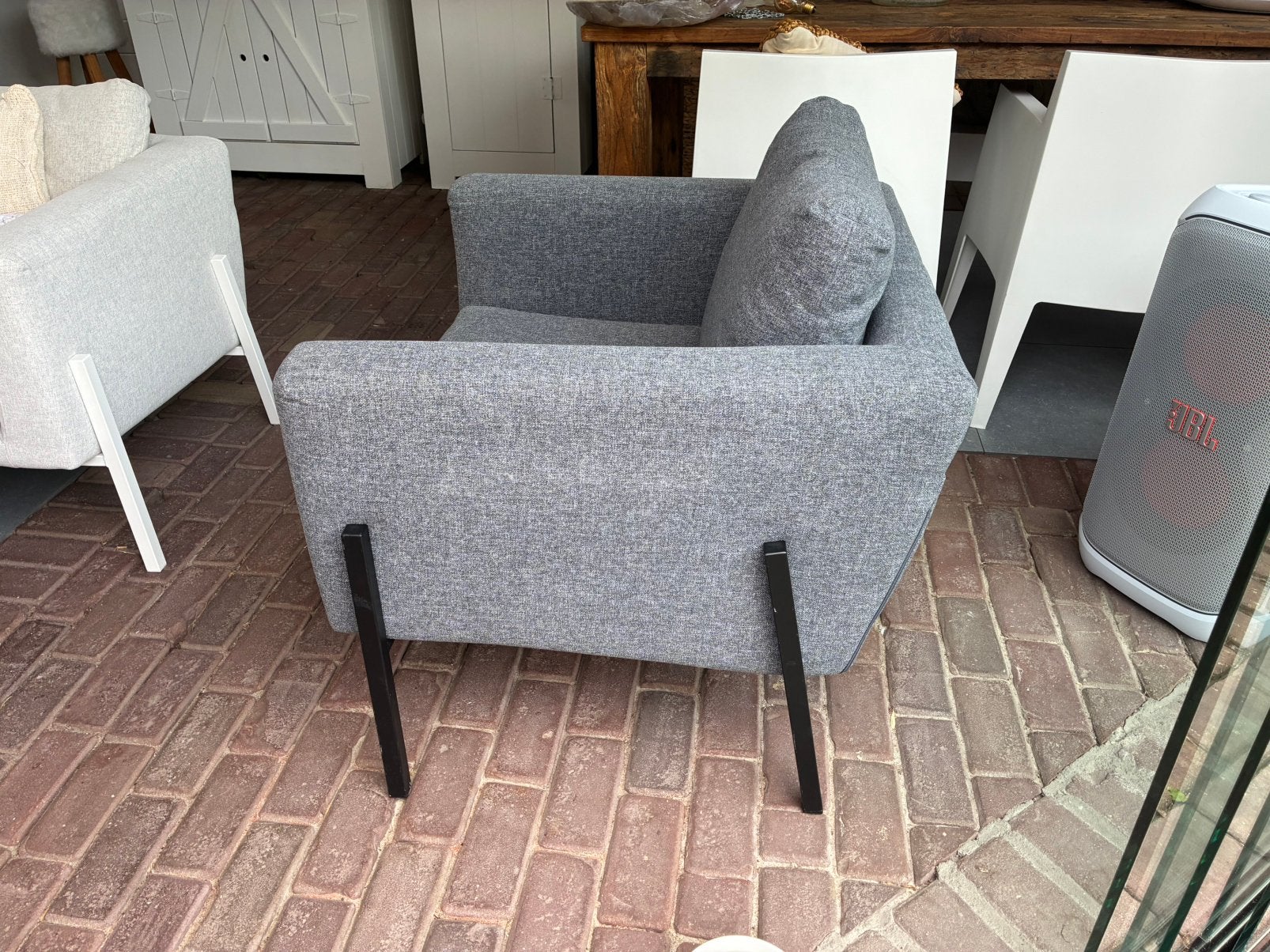 Koarp fauteuil Ikea grijs, Kunststof, Gebruikt, 75 tot 100 cm, Ophalen of Verzenden