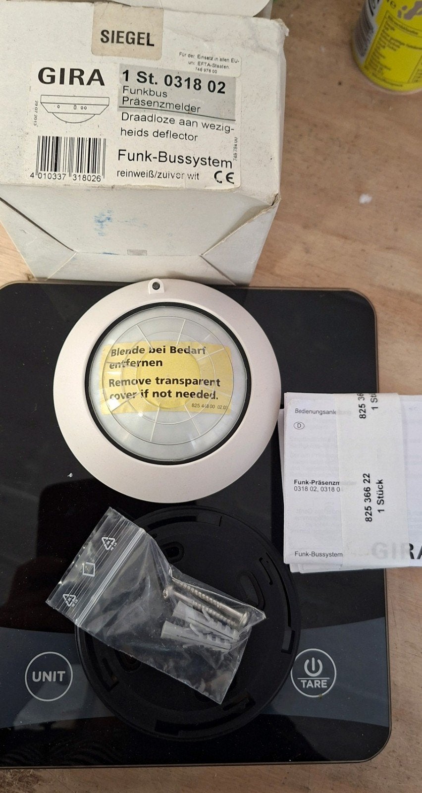 ​Gira Funkbus Draadloze aanwezigheidsdetector 031802, Nieuw, Ophalen of Verzenden, Schakelaar, Gira