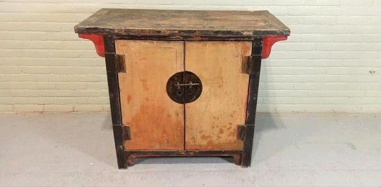 Vintage antieke Oosters Aziatisch kastje wandmeuble, Ophalen, Tweedehands, Tweedehands, Tweedehands