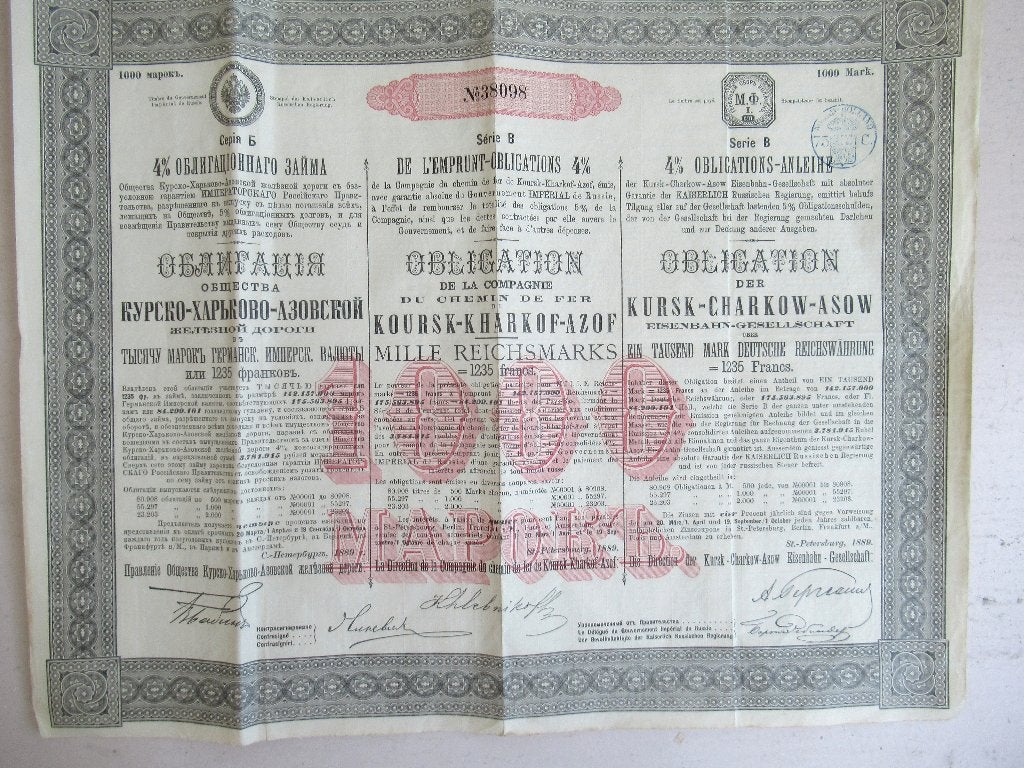 Obligatie en  Boekjes   Rusland., Ophalen of Verzenden, Voor 1920, Aandeel