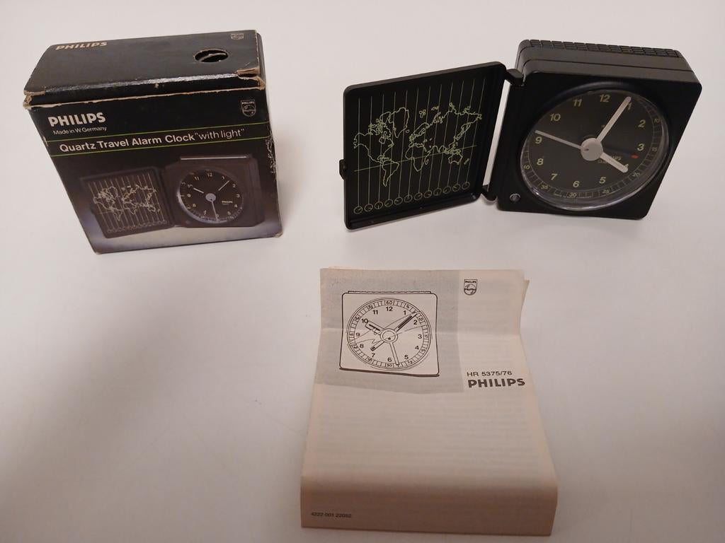 Vintage Philips HR5376 alarmklok analoge reiswekker, Witgoed en Apparatuur, Wekkers, Ophalen of Verzenden