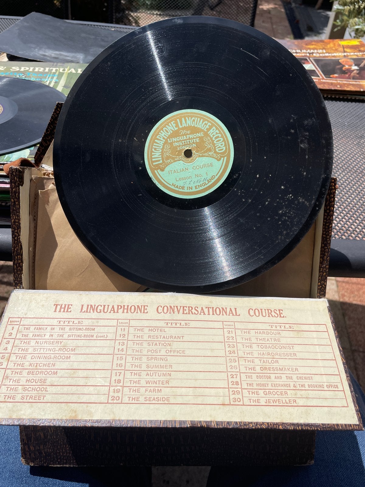 Vintage Italiaanse Taalcursus Platen, Europees, Gebruikt, 10 inch, Voor 1960