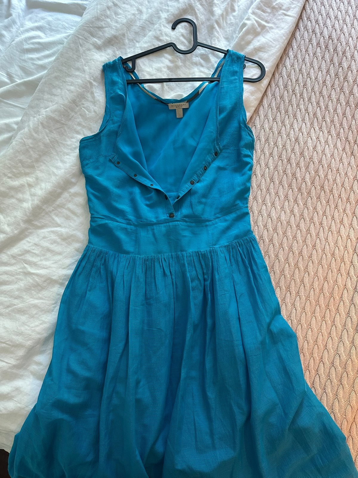 Burberry Brit zijde & katoen jurk - Zeer goede staat, Ophalen of Verzenden, Zo goed als nieuw, Blauw