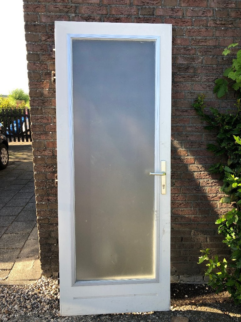 |hardhouten buitendeur |schuurdeur| dubbelglas| 211,5x83|, Ophalen, Gebruikt, 80 tot 100 cm, Buitendeur