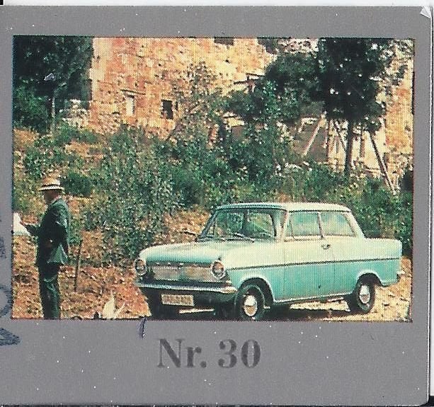 Vp30 autokaartje opel kadett afmeting 5 x 5 cm, Ophalen of Verzenden, Zo goed als nieuw, Auto's