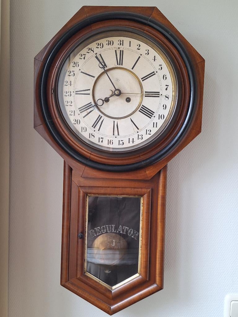 Antieke Junghans Regulator klok, Antiek en Kunst, Ophalen