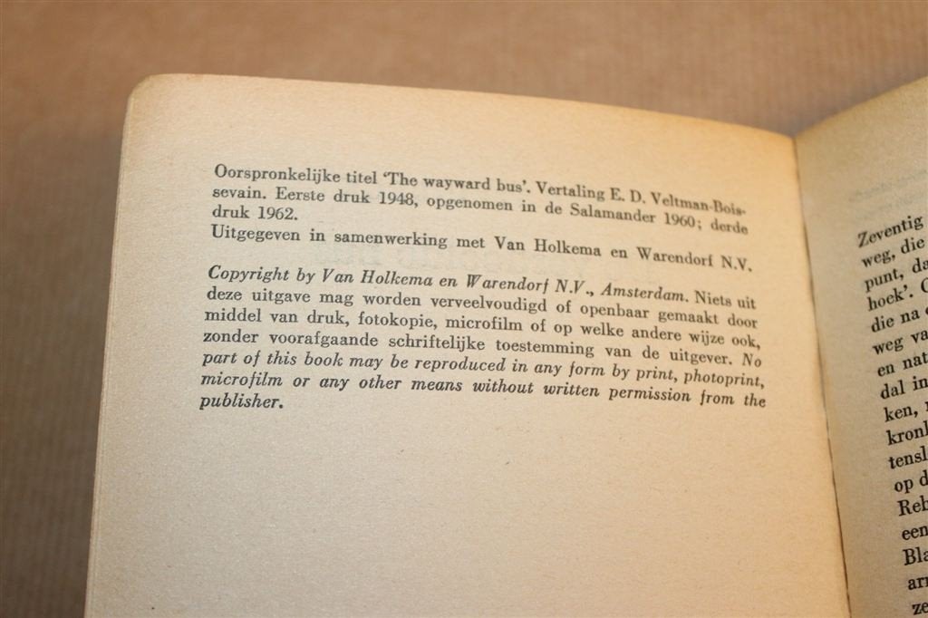 De Verdoolde Bus — Steinbeck 1962, Vintage uitg. Querido, Boeken, Ophalen of Verzenden, Gelezen