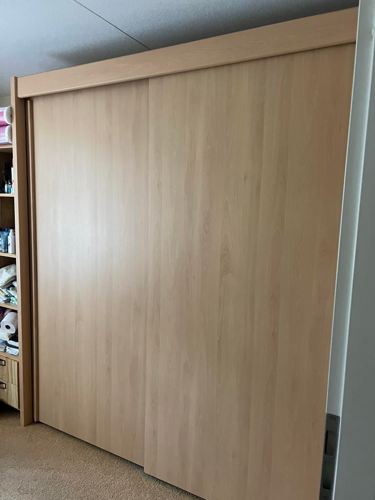 Kledingkast met schuifdeuren - Houtkleurig, Ophalen of Verzenden, Zo goed als nieuw