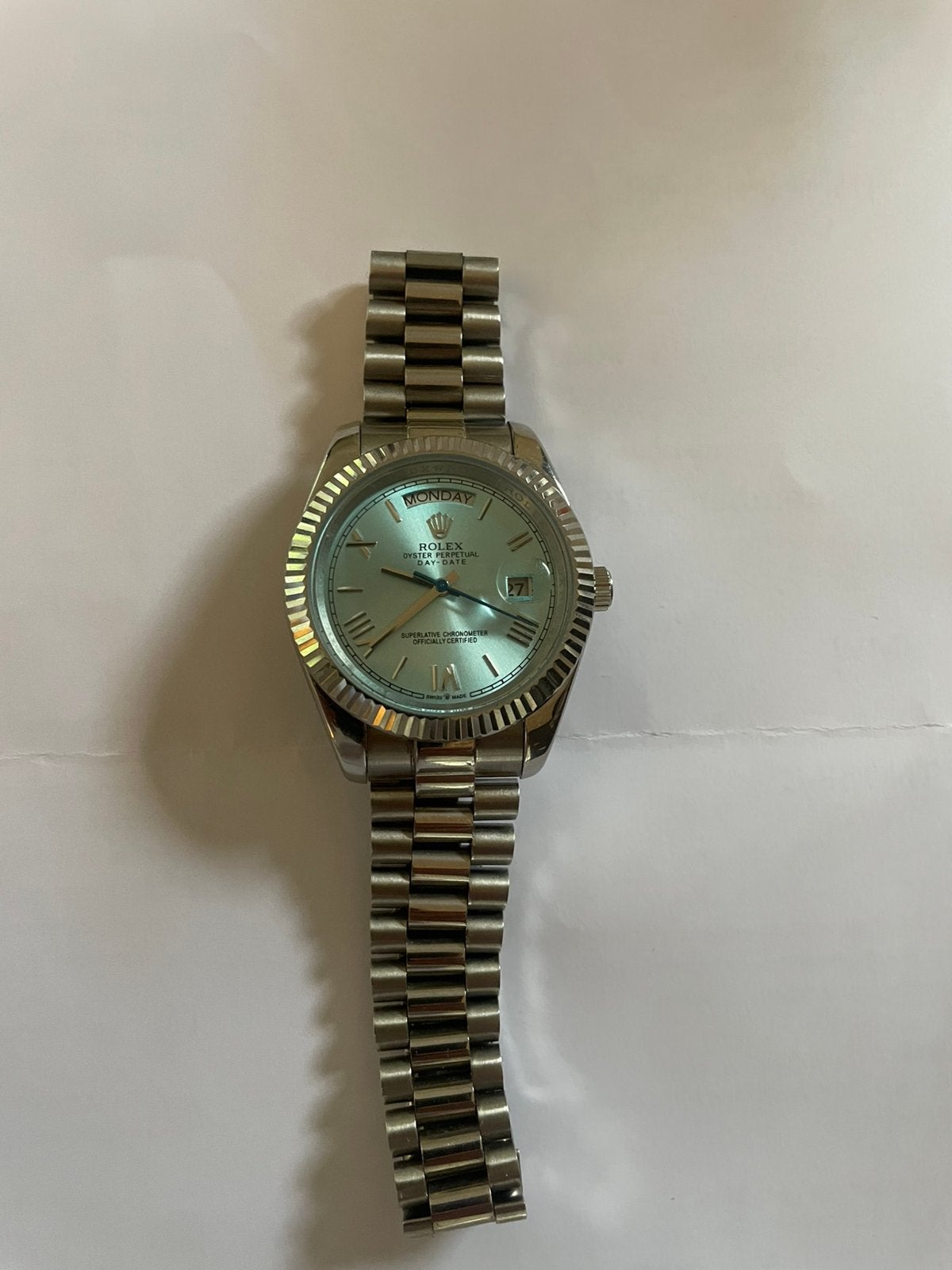 Horloge Rolex day-date, Staal, Polshorloge, Ophalen of Verzenden, Zo goed als nieuw