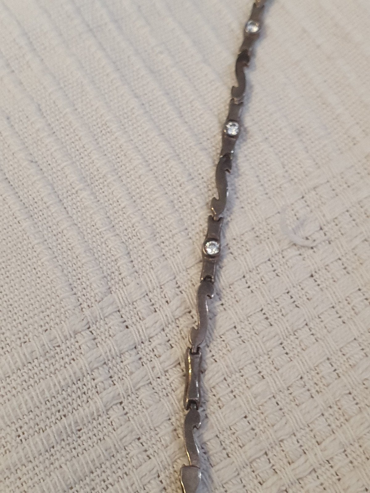 Zilveren Armband met Zirkonia - 925 Sterling Zilver, Gebruikt, Ophalen of Verzenden, Zilver, Zilver