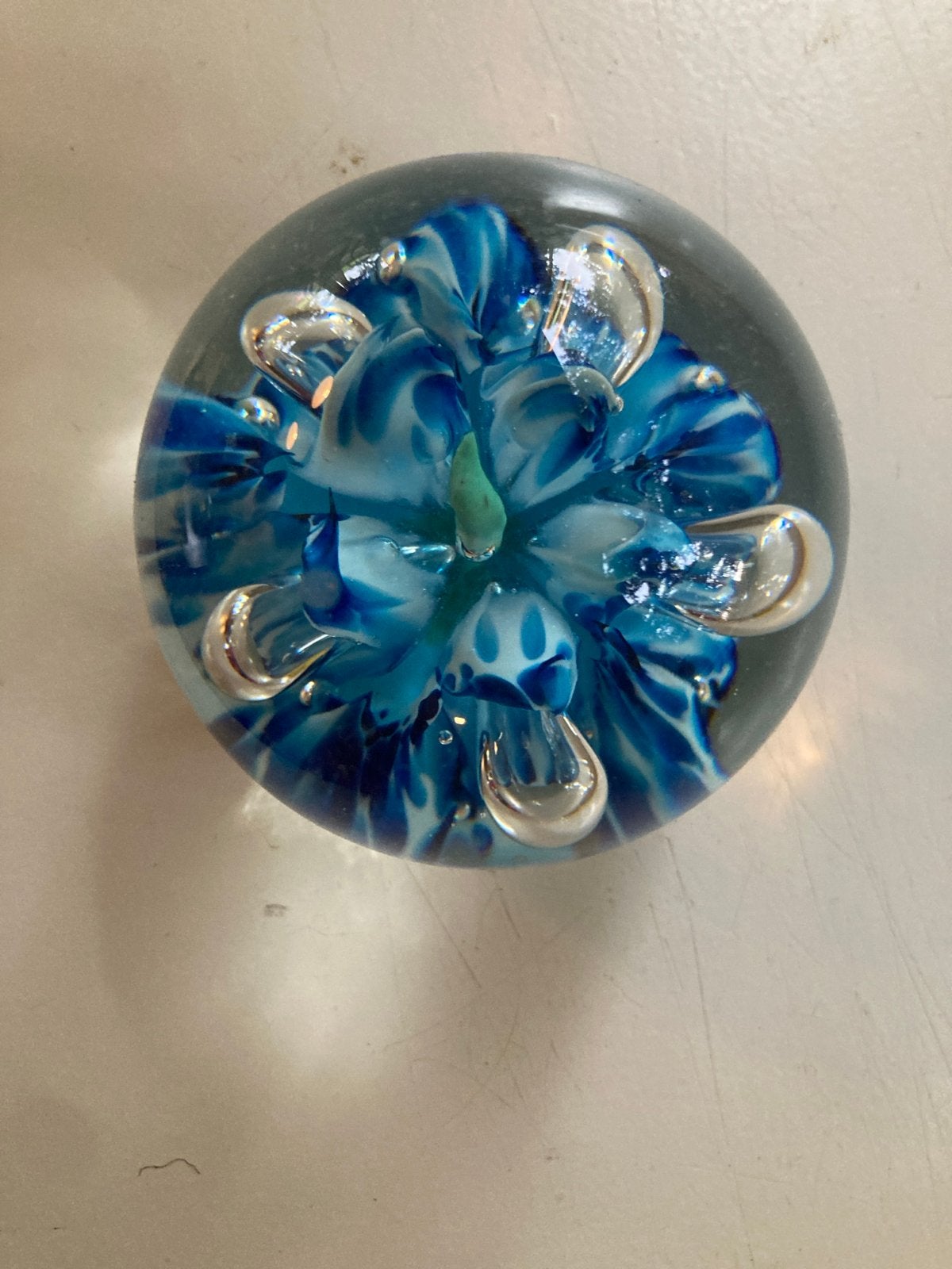 1991 gesigneerde Selkirk presse papier paperweight blauw, Ophalen of Verzenden