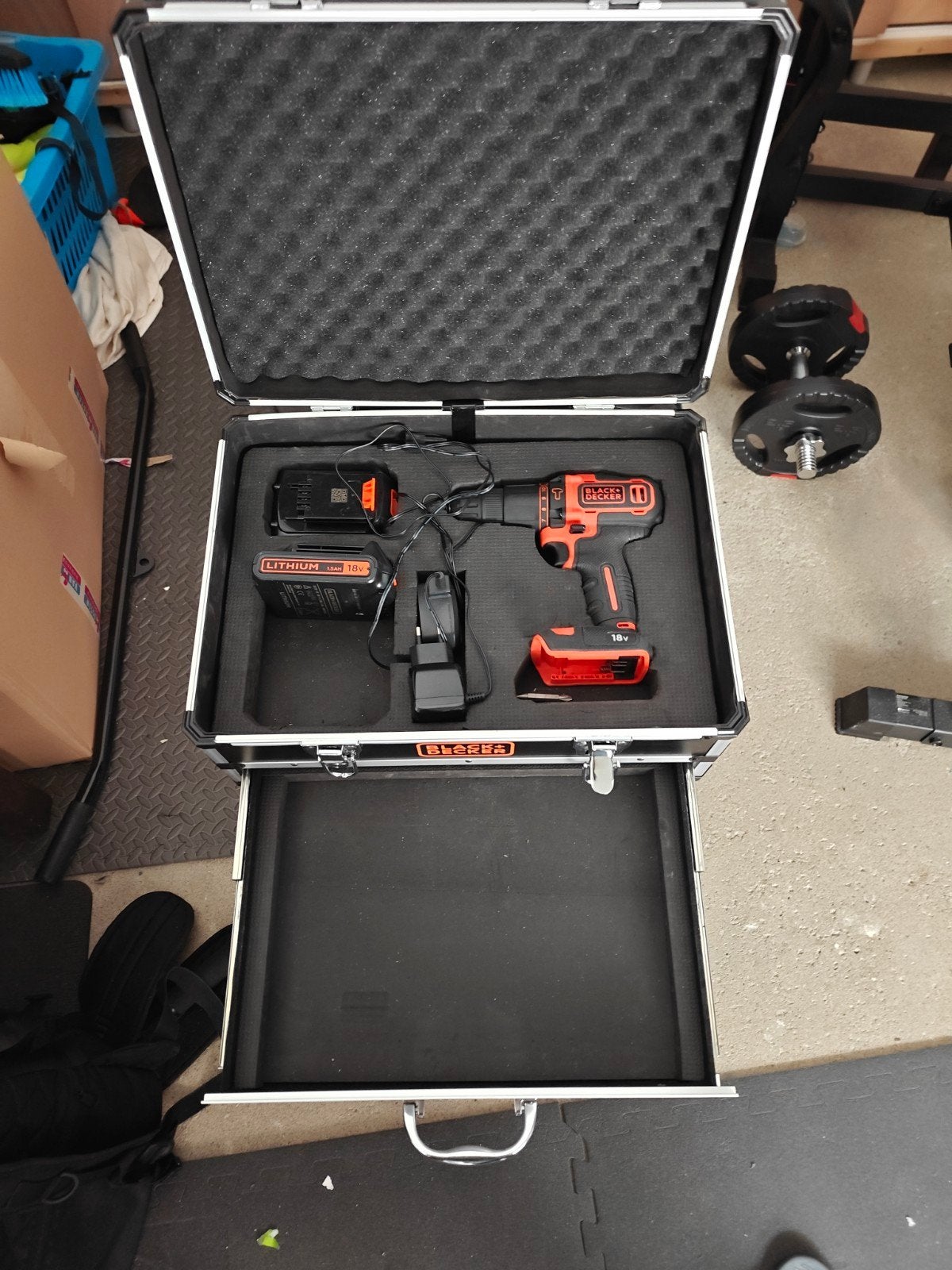 Black+Decker 18V Accu, Lader en Bewaardoos, Ophalen of Verzenden, Gebruikt, Overige typen