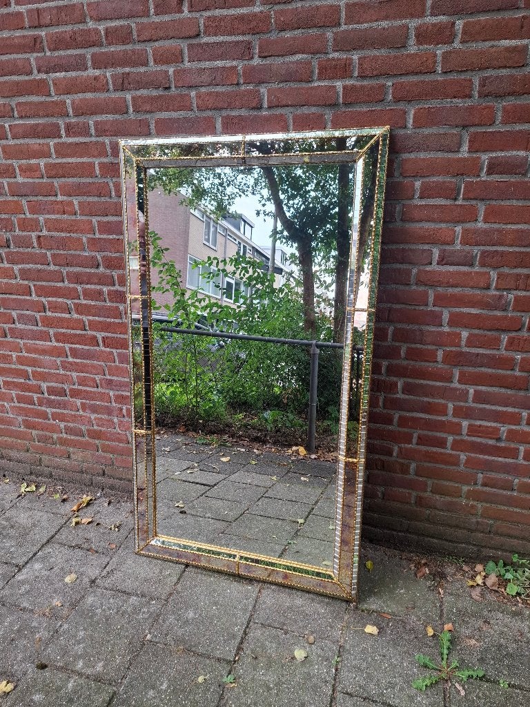 Vintage XL Venetiaanse Spiegel 150x85, Huis en Inrichting, Ophalen, Gebruikt, 75 tot 100 cm, 150 tot 200 cm