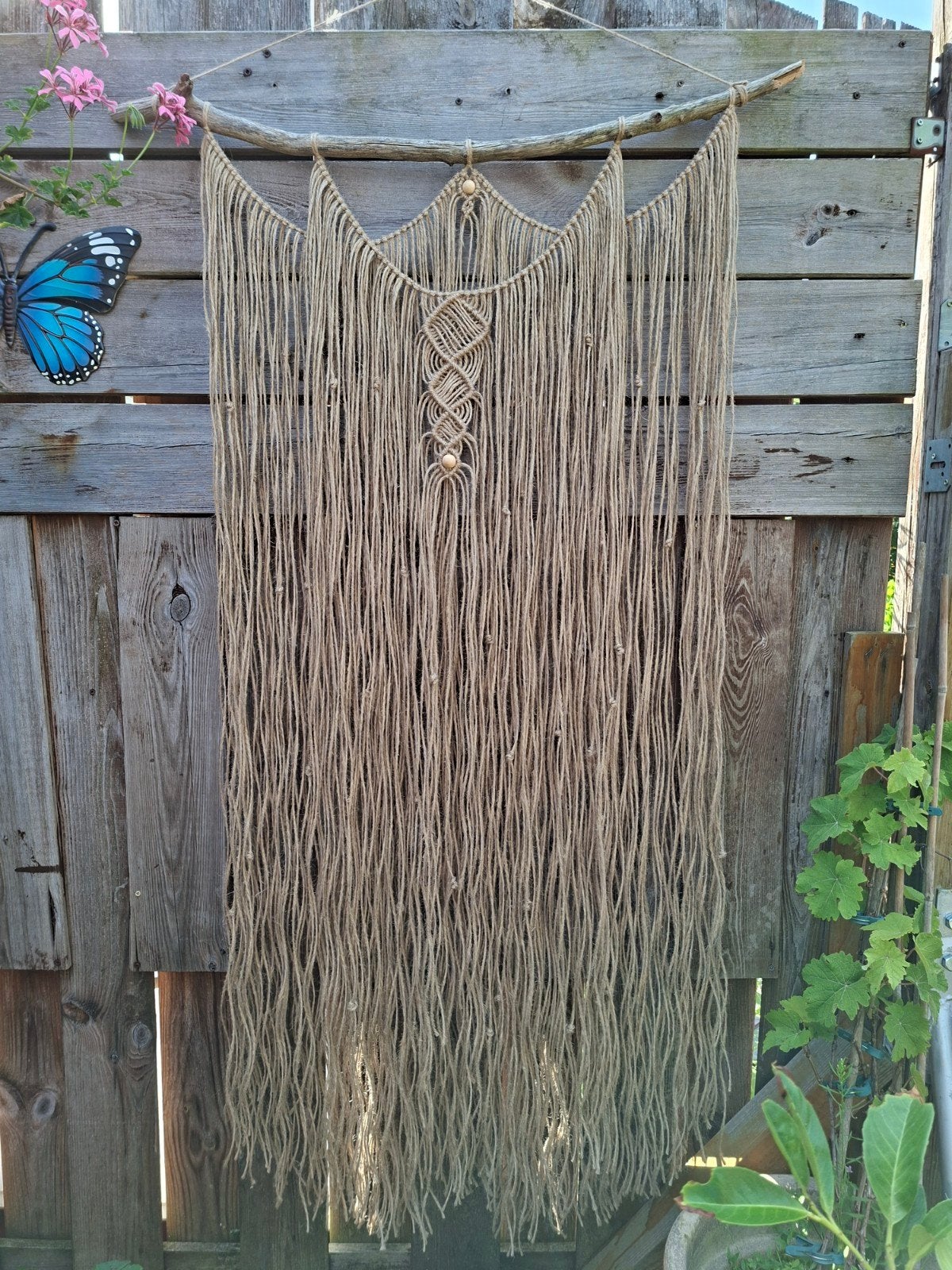 Nieuw XL Macramé Wandkleed van Jute, Boho, Nieuw, Ophalen of Verzenden, Natuurlijk materiaal